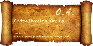 Ondrejkovics Anita névjegykártya